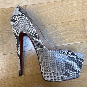 Christian Louboutin Python Platform Stilettos Size 39